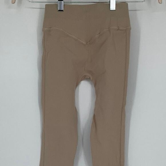 Spiritual Gangster Size M/L Beige Icon Leggings Ribbed High Waisted N4-2 - Picture 6 of 6